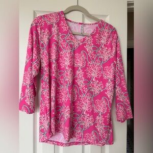 Lulu-B Pink and White Patterned Blouse